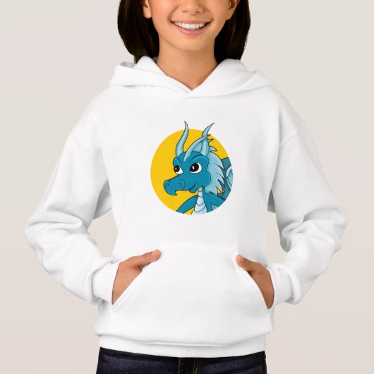 Blauer Drachenfisch-Cartoon Hoodie (Vorderseite)