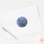 Blauer Drachenflame Runder Aufkleber (Umschlag)
