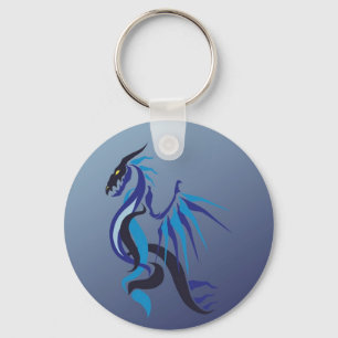 Blauer Drachenflame Schlüsselanhänger