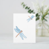 Blauer Drachenfliege Postkarte (Stehend Vorderseite)
