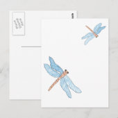 Blauer Drachenfliege Postkarte (Vorne/Hinten)