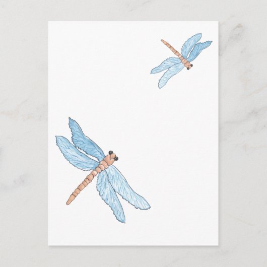 Blauer Drachenfliege Postkarte (Vorderseite)