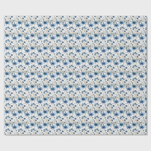 Blauer Drachenfliege und Blume Blumengiftwrap Geschenkpapier (Flach)