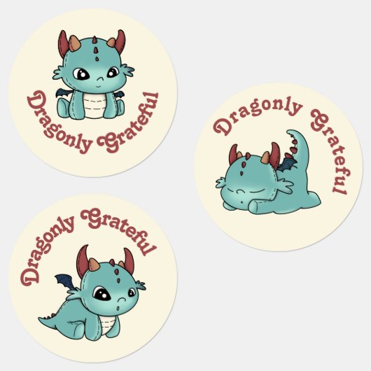 Blauer Drachenjunge dankbar Etiketten (Gruppe)