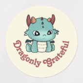 Blauer Drachenjunge dankbar Etiketten (Design 1)