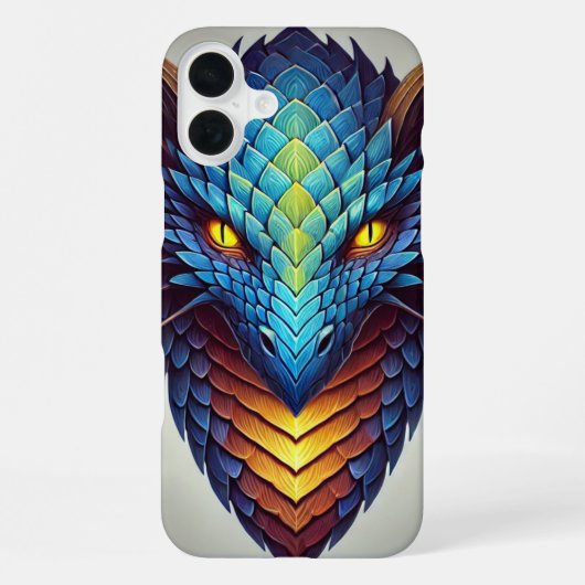 Blauer Drachenkopf iPhone Hülle (Rückseite)