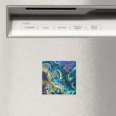Blauer Drachenreiter Magnet (In Situ (Geschirrspüler))