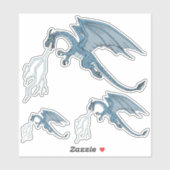 Blauer Drachenspitzel Aufkleber (Blatt)