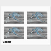 Blauer Drachenspitzel Rechteckiger Aufkleber (Blatt)