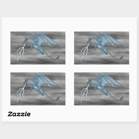 Blauer Drachenspitzel Rechteckiger Aufkleber (Blatt)