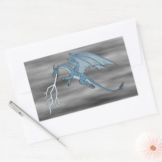 Blauer Drachenspitzel Rechteckiger Aufkleber (Umschlag)