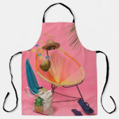 Blauer dreh-Flop neben Stuhl Schürze (Vorderseite)