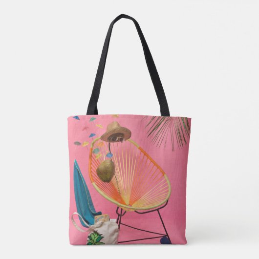 Blauer dreh-Flop neben Stuhl Tasche (Rückseite)