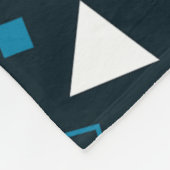 Blauer Dreieck-Rundquadrat Punkte Retro-Muster Fleecedecke (Ecke)