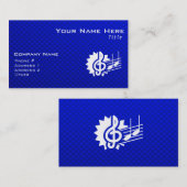 Blauer dreifacher Clef; Musiknoten Visitenkarte (Vorne/Hinten)