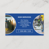 Blauer Druck Waschmaschine Foto Power Wash Reinigu Visitenkarte (Rückseite)