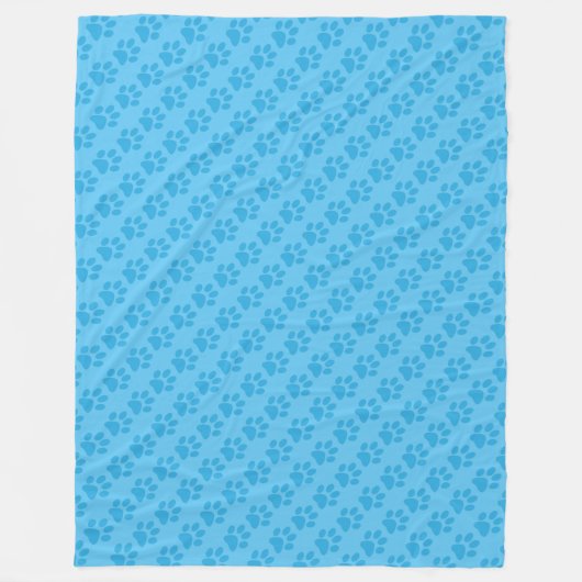 Blauer Druckkopf auf blauem Muster Fleecedecke (Vorderseite)