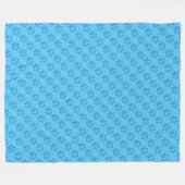 Blauer Druckkopf auf blauem Muster Fleecedecke (Vorderseite (Horizontal))
