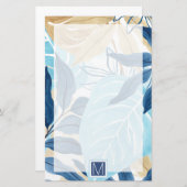 Blauer Dschungel-Blätter Briefpapier (Vorne/Hinten)