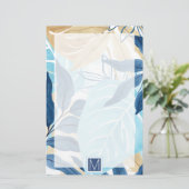 Blauer Dschungel-Blätter Briefpapier (Stehend Vorderseite)