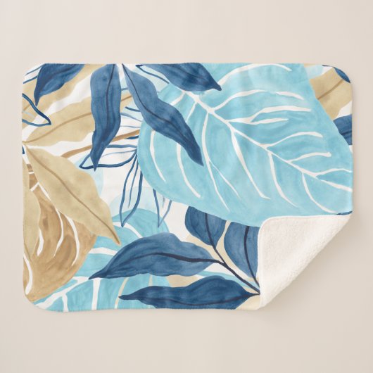 Blauer Dschungel-Blätter Sherpadecke (Vorderseite (Horizontal))