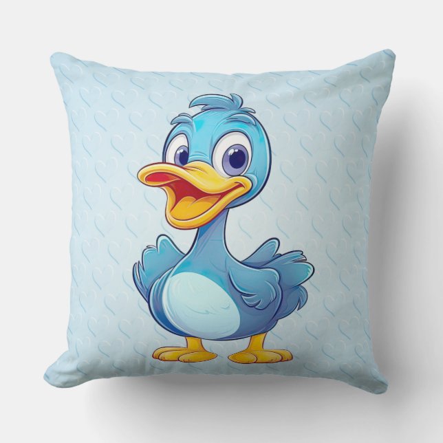 Blauer Duck Throw Kissen (Vorderseite)