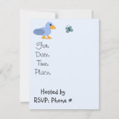 Blauer Duck und Butterfly-Baby-Dusche Einladung (Rückseite)