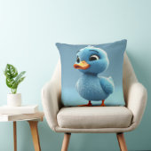 Blauer Duckling mit flauschigen Federn Kissen (Stuhl )