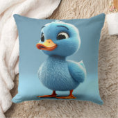 Blauer Duckling mit flauschigen Federn Kissen (Decke)