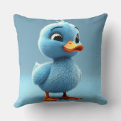 Blauer Duckling mit flauschigen Federn Kissen (Rückseite)