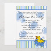 Blauer Ducky Baby Duwer Einladungen (Vorne/Hinten)