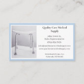 Blauer Duschstuhl medizinische Betreuung Visitenkarte (Vorderseite)