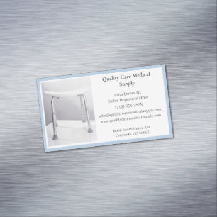 Blauer Duschstuhl Senior Care Equipment Medizin Magnetische Visitenkarte