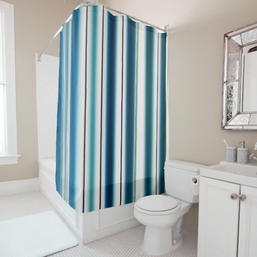 Blauer Duschvorhang (Beispiel)
