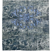 Blauer Duschvorhang (Vorderseite)