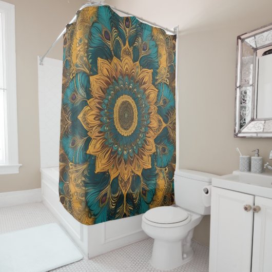 Blauer Duschvorhang von Blue Boho (Beispiel)