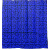 Blauer Duschvorhang Wandverkleidungen Quiltmuster (Vorderseite)