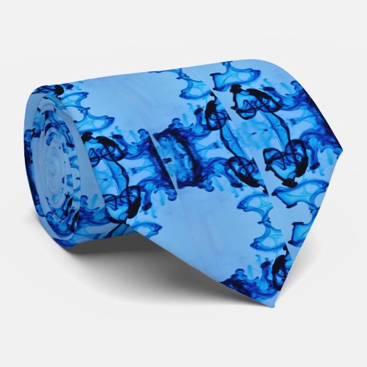 Blauer Dye Herz Krawatte (Gerollt)