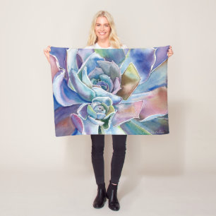 Blauer Echeveria Sukkuläres Fleece Blanket, 3 Gr