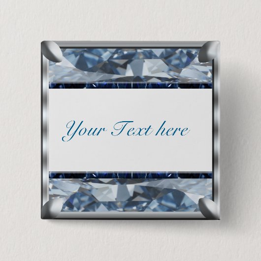 Blauer Edelstein-Design Button (Vorderseite)