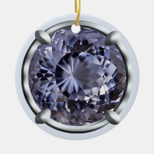 Blauer Edelstein-Design Keramik Ornament (Vorne)