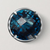 Blauer Edelstein-Entwurf Button (Vorderseite)