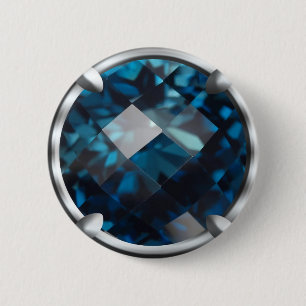 Blauer Edelstein-Entwurf Button
