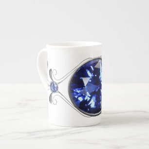 Blauer Edelstein Porzellantasse