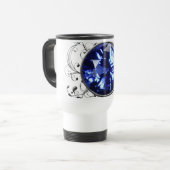 Blauer Edelstein Reisebecher (Vorderseite Links)
