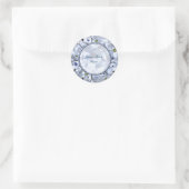 Blauer Edelstein Runder Aufkleber (Tasche)