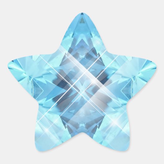 Blauer Edelstein Stern-Aufkleber (Vorderseite)