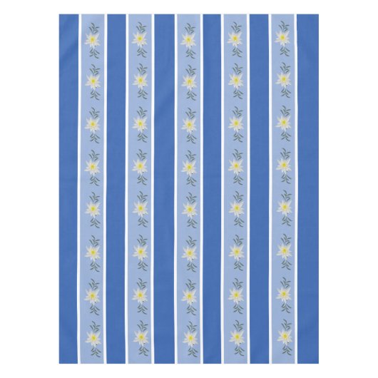 Blauer Edelweiss Striptekloth Tischdecke (Vorderseite)