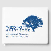 Blauer Eichenbaum, rustikal & minimalistisch Gästebuch (Vorderseite)