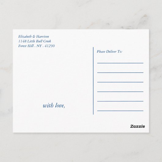 Blauer Eichenbaum, rustikal & minimalistisch Save Postkarte (Rückseite)